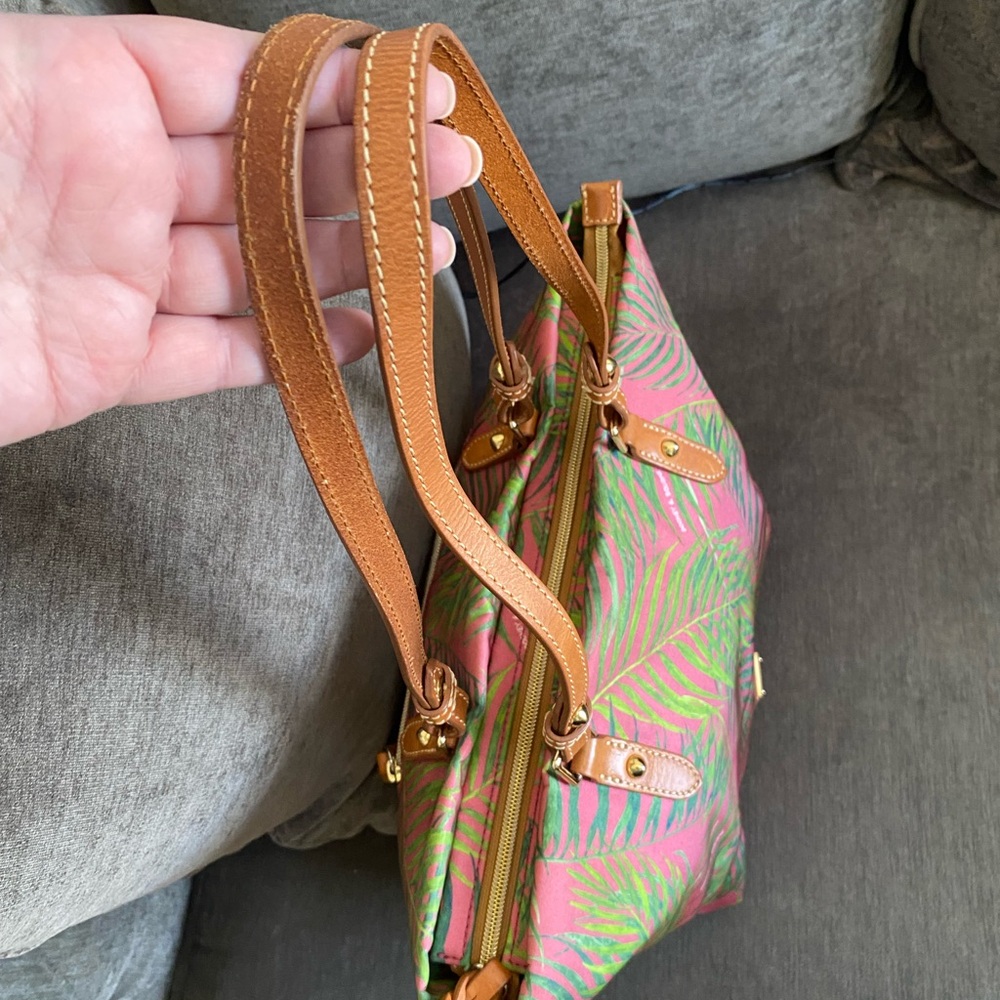 Dooney & Bourke Tropical Pink and Green Tote - Picture 4 of 9